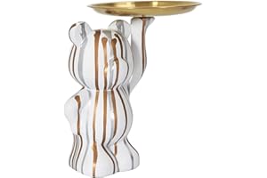 HOME DECO FACTORY, HD0152, Statua Decorativa Moderna Bianca con Tasca Vuota, Elegante Oggetto Decorativo per riporre Chiavi e Gioielli, Finitura Lucida, Ideale per Tutti Gli Interni, 20x15 cm, Bianco