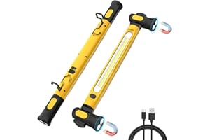 ERAY Lampa robocza, akumulatorowa lampa robocza LED, 6000 mAh, 3000 lm, reflektor LED z magnetyczną podstawą, hak 360°, 3 tryby/obrót o 180, mechaniczna lampa do czapki, warsztatu