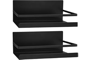 Ouinne Etagère Réfrigérateur, 2 Pièces Magnétique Réfrigérateur Côté Rack Étagère de Rangement Porte-Épices Organisateur de Economie Espace pour la Cuisine (Noir)