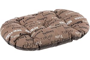 Ferplast Panier Chien Coussin pour Chiens Grands, Lavable, Tapis pour Niches et Voitures, en Coton avec Rembourrage Doux, 100 x 63 cm, Marron