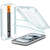 Spigen iPhone 16 Plus / 15 Plus ile Uyumlu Kolay Kurulum Cam Ekran Koruyucu GLAS.tR EZ Fit HD (2 Adet) Şeffaf - AGL06883 (Spi