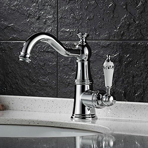 ZGB Full copper brushed European antique rotating faucet retro vintage basin hot and cold faucet single handle single hole