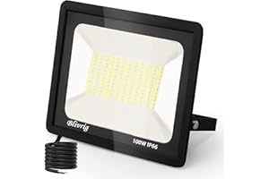toobettp 100W LED Strahler Außen IP66 Wasserfest LED Strahler, Superhell 10000LM Fluter Flutlicht 3500K Warmweiß, LED Scheinwerfer Aussenstrahler für Gärten, Innenhöfe, Garage, Hotel