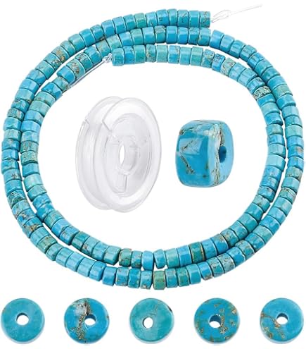 SUNNYCLUE 1 Scatola Gialla Occhio di Tigre Perline Distanziatrici Sciolte Kit di Perline Semipreziose Braccialetto & 1 Rotoli Elastico Perline Filo Elastico per Collana Fai da Te Creazione