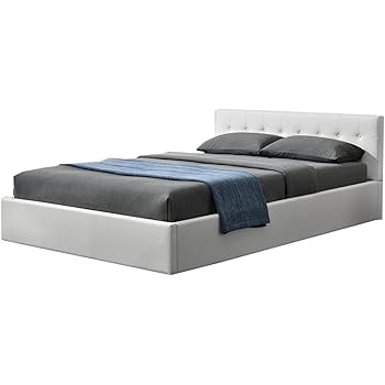 ArtLife Polsterbett „Marbella“ - 140 × 200 cm - Weiß - Bettgestell mit