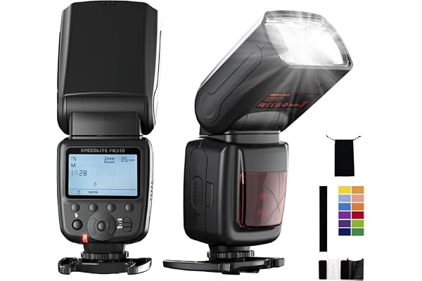 PHOTOOLEX LCD Flash Speedlite pour Canon Nikon Sony Panasonic Olympus Fujifilm Pentax Sigma Minolta Leica et d'autres SLR DSLR Caméras SLR Film et Appareil Photo Numérique avec Seul Contact Sabot