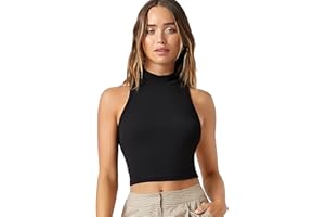 Aahwan Women's & Girls' Solid Ribbed Crop Tank Top