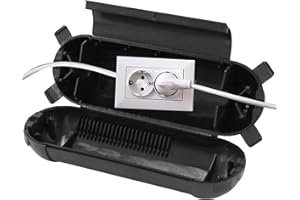 C100AE Outdoor Weatherproof Electrical Plug Box AWG14/AWG16 Outside Plug Socket Waterproof Extension Lead Box Extension Cord Safety Cover Weatherproof Connection Box Cover for String lights