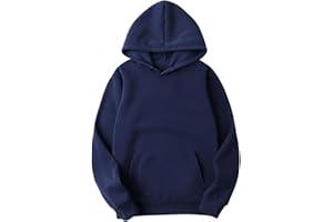 KOG Hoodie Damen Elegant Hooded Sweatshirt Einfarbig Kapuzenpullover Basic Frau Oberteile Elegante Sweatshirt mit Kapuze Fashion Frauen Winter Bekleidung Einfarbige Slim Fit Retro Baumwolle Oberteil