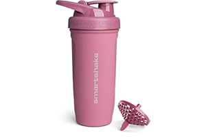 Smartshake Reforce Edelstahl Protein Shaker Flasche 900 ml | 850.5 g - auslaufsicherer Schraubdeckel - BPA-frei - Unisex - Deep Rose