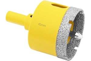 Aohhy Broca de Diamante 45mm con Piloto de Centrado, Profesional Sierra Coronas Perforadora de Diamante para Azulejos, Porcelana, Vidrio, Mármol y Cerámica