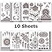 Produktbild Ahimsa Glow® Flash Tattoo Henna 10er Set mit 87 wunderschönen Motiven – Temporäre Arabic Henna Klebe-Tattoos perfekt als Geschenk für Mädchen und junge Frauen