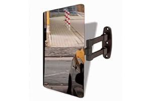 BRIO KONTROLLSPIEGEL GMBH Garagenspiegel - Metallspiegel 300 x 400 mm - Einparkhilfe mit stabiler und praktischer Wand-Halterung - Ausfahrt + Einfahrt Wandabstand optimal einstellbar