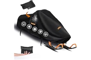 CONFUTURY Schneemobil-Abdeckung Wasserdicht,Robuste 420D Abdeckung für Schneemobil mit 2 Winddichte Schnallen, Belüftungsöffnungen,Universell Schutzabdeckung für SM-3 Sportsman Schneemobil