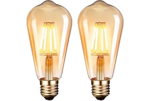 Bratek - 2 Bombilla led vintage e27 - Bombilla decorativa para lampara led vintage - Bombilla edison e27 2700K - Bombilla vintage e27 para uso interior y exterior - Bombillas decorativas vintage