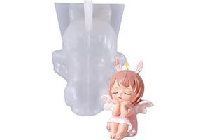 QIUMING Angelo Stampo in Silicone per Candela 3D Fatto a Mano Fai da Te Craft Mould kit per candele fai da te con stampi silicone per Resina Fabbricazione Candele di aromaterapia Sapone (Bianco A)