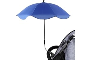 Xiixuuj Sombrilla Carrito Bebe, Parasol Carro Bebe, Protección UV 360 Cochecito Sombrilla, Paraguas Para Cochecito Con Abrazadera Ajustable, Clip De Protección UV En El Cochecito De Paraguas