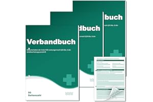 BEIMEIII 3 Stück Verbandbuch A5 Erste Hilfe Meldeblock 150 Seitenzahl Gelocht Verbandbuch Kita für Betriebe 2025 Verbandbuch Abreißblock Heraustrennbare Seiten Unfallbuch für Gewerbe Arbeit Büro