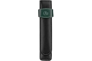 Pelikan® Etui na Pióro wieczne Kulkowe Długopis Skórzane TG12 | Ochrona Ochraniacz Pokrowiec Piórnik Futerał Kabura | Biuro Szkoła Studia Praca | Eleganckie Skórzane | Czarno Zielone