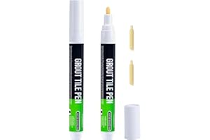 NAZAZ Penna per fughe per piastrelle di alta qualità da 2 pezzi per restauro di bagni, cucine, balconi e uffici, facile applicazione e lunga durata per rinnovare e abbellire gli spazi (Bianco)