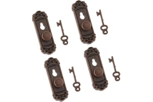 chiwanji 4 1/12 Puppenhaus Vintage Türklinke mit Hauptpunkt, Key ACCS Bronze