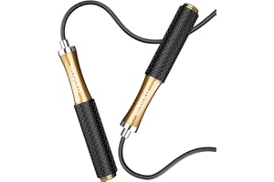 MOGOLD Springseil für Herren, Damen, Kinder – Doppel-Kugellager, 360-Grad-Drehung, Metallgriff, Kern mit Silikongriff, verstellbar, 3 m langes Springseil, gut für Workout, Fitness, Gewichtsverlust