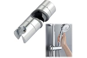 FLAVNT Soporte Ducha, Soporte Alcachofa Ducha Ajustable 18-25mm ABS Alcachofa de Ducha Deslizante Repuesto para cabezal Cursor Brazo de sujeción 360° Rotar Bracket, Cromado