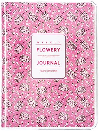 Pocket Planner Daily Weekly and Monthly Agenda Calendar Schedule Organizer and Journal Notebook, To Do List Book, Floral Pattern, Non Dated , 4.1"x5.5" (Pink Flower 1)