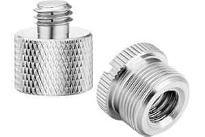 AOKEO COLICOLY 5/8"-27 Female to 3/8"-16 Male and 3/8"-16 Female to 5/8"-27 Male Screw Thread Adapter for Microphone Stand Mount.