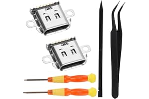 Kettion 2 Stücke Ladebuchse für Nintendo Switch Ladeanschluss USB Typ-C Ladegerät Buchse Anschluss Ersatz für Schalter mit 2 x Schraubendreher, 1x Pinzette, 1x Pry für Nintendo Switch