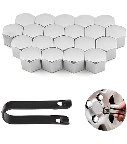 20x Radschraubenkappen 19 Mm (silber) Mit Entfernungswerkzeug & Box – Universal Für Viele Auto-Marken