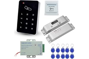 LIBO SMART HOME LIBO - Sistema di controllo accesso RFID, 125 KHz, con serratura elettronica DC12V, alimentatore K80 3A, 10 carte d'identità