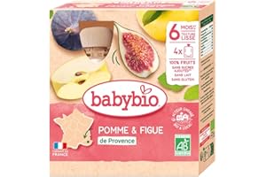 Babybio gourde pomme & figue 6 mois et+ lot de 4x90g