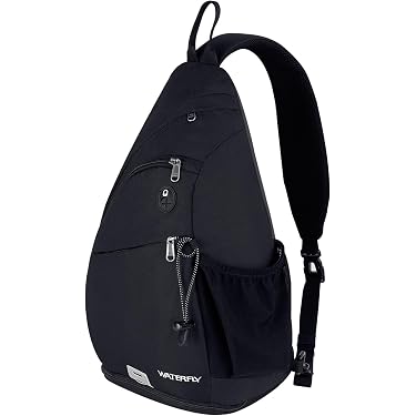 WEPOWER Hommes Poitrine Sac Loisirs Sports Sac à Bandoulière (Noir