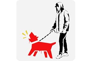 FINGERINSPIRE Banksy Barking Dog Stencil 30x30cm Riutilizzabile Banksy Dog Walkers Modello Pittura Modello DIY Craft Banksy Tema Stencil per Pittura su Legno, Pareti e Mobili
