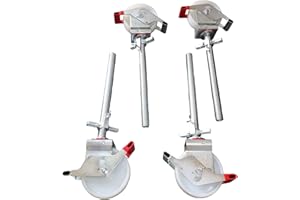 AC STEIGTECHNIK 200 mm Gerüstrollen Set (4 Stück) LAYHER*-kompatibel mit Stahlspindel - Doppelt gebremst, lotrecht stehend