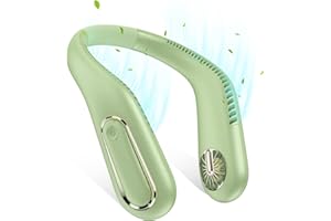 MATEPROX Ventilatore a Collo Senza Pale, Portatile e a Mani Libere, Batteria Ricaricabile da 4000mAh, per Sport All'aperto, Viaggi e Casa-Verde