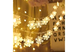 Adispotg Fairy Lights, 20ft 40 LED Battery Powered String Lights, 2 Lighting Modes, Decoractive for Indoor Outdoor, Bedroom, Wedding, Party,Birthday, Valentine, Christmas Tree Decoration (Snowflack)