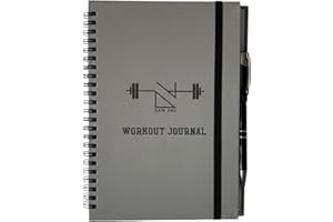 DanRaw Pro A5 Workout Journal 144 pages with Elastic Strap & Pen – Fitness Tracker with Body Progress Log, Workout Calendar & Goals Planner Gym Log Notebook for Men & Women"