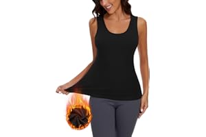 WOWENY Camiseta básica de Tirantes para Mujer con térmica, sin Mangas, Acanalada para Invierno, Camiseta térmica cálida, Camiseta Interior, Ropa Interior, Forro Polar, para el día a día