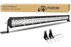 SKYWORLD Barra LED Fuoristrada 61cm 180W Ultra Sottile Fari Led Trattore 12V 24V Spot Faretto Fendinebbia Luce Impermeabile Faro da Lavoro Luci Led Lampada per Auto Camion Barca 4x4 SUV ATV UTV