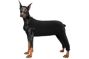 MHaustlie Dog Recovery Sleeve for Rear Legs - Breathable Dog Surgery Recovery Suit with Zipper & Elbow Braces - Anti-Licking Surgical Suit