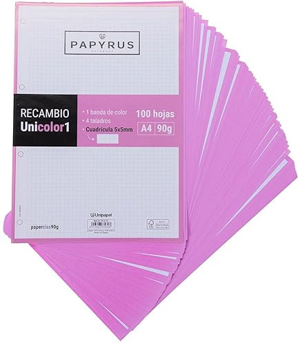 Carta A4 Con Griglie 5x5 | 100 Fogli PaperClas90g - Banda Verde Mint, Forata Per Raccoglitori - Foto 6