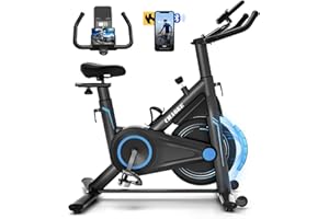 ‎CHAOKE Heimtrainer Fahrrad mit App, CHAOKE Profi Ultra-Leiser Indoor-Hometrainer mit Magnetwiderstand, Ergometer Heimtrainer mit V-Stabil-Basis, Superweichem und Atmungsaktivem Sitz, Bis 160KG