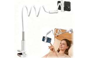 Mobiltelefonhållare för säng 110 cm svanhals mobiltelefonhållare, 360° vridbar flexibel lång arm mobiltelefonstativ för iPhon