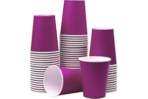 Yuxitia Lot de 60 gobelets jetables en carton violet pour bricolage, fête de mariage, rassemblements, pique-nique, barbecue, voyage et événement, 237 ml (violet foncé)