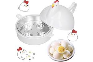 Wohlstand Egg Boiler,Cuiseur à oeufs Big Boiley 13.3 * 15.7 * 15.7cm, Micro-ondes Boiler Rapid Egg Cooking Appliances,4 Oeufs