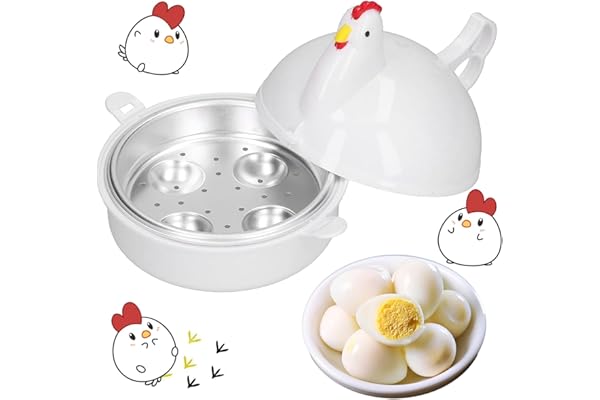 Wohlstand Cuiseur à Œufs pour Micro-Ondes,Cuiseur à oeufs Big Boiley 13.3 * 15.7 * 15.7cm, Micro-ondes Boiler Rapid Egg Cooking Appliances,4 Oeufs