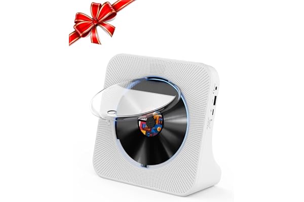 Gueray Lecteur CD Bluetooth avec Haut-Parleur Lecteur CD de Bureau Baladeur CD Lecteurs de CD avec Couvercle Anti-poussière et télécommande et Radio FM Prise USB et AUX 3,5 mm