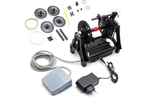 Toplionace AC 100-240V 1800 U/min Elektrisches Wolle Spinnrad mit Fußpedal, Haushalts Mini Baumwoll Seidenfaser Spinnmaschine